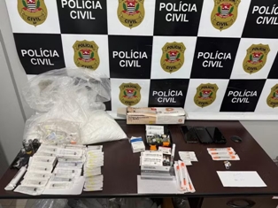 Polícia Civil prende Casal com canetas emagrecedoras e anabolizantes do Paraguai.